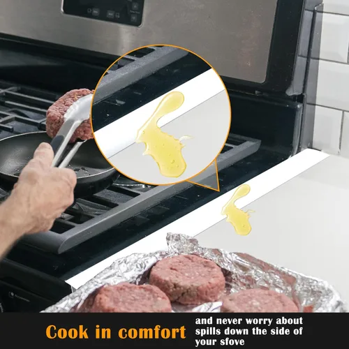 Miniatura 4 de Kindga - Cubierta de silicona para cubrir los espacios entre la mesada de la cocina y los electrodomésticos como la lavadora y la estufa, fácil