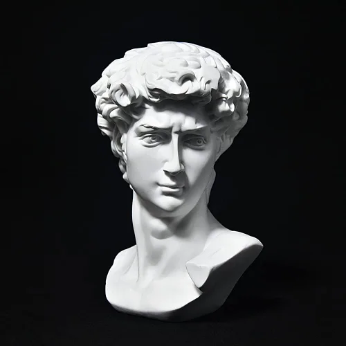fazhongfa Estatua griega de David Busto Escultura de resina para estantería romana, mesa, oficina, decoración del hogar, escultura romana, figura de