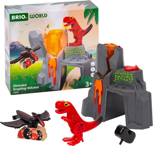 BRIO World - 36092 Dinosaur Erupting Volcano | Juego de tren de juguete para niños a partir de 3 años