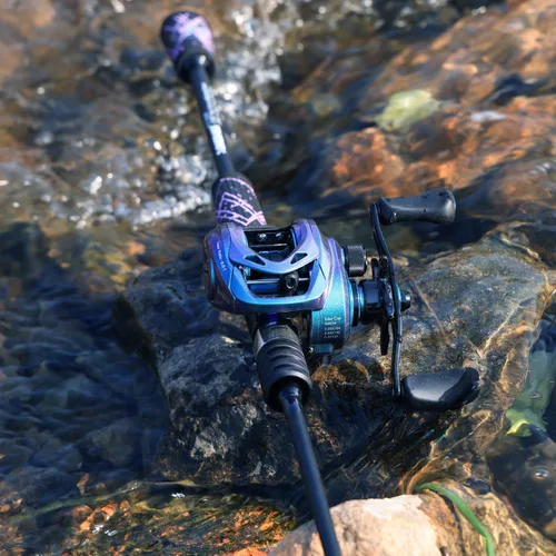 Miniatura 8 de One Bass Combo de Caña de Pescar y Carrete, Carrete de Pesca Colorido, Caña de Pescar Giratoria y de Cebo con Mango de SuperPolímero