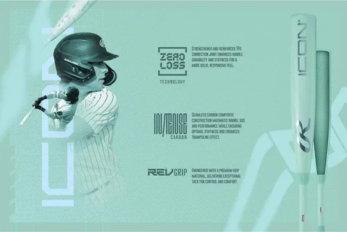 Miniatura 3 de Rawlings 2026 Bate de béisbol ICON BBCOR Caída de -3 Barril de 2 5/8 pulgadas Compuesto de 2 piezas
