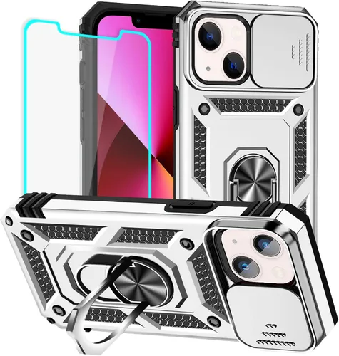 Miniatura 25 de HNHYGETE Funda para iPhone XR con protector de pantalla HD: [grado militar de 20 pies probada en caídas] Funda protectora para cámara deslizante a