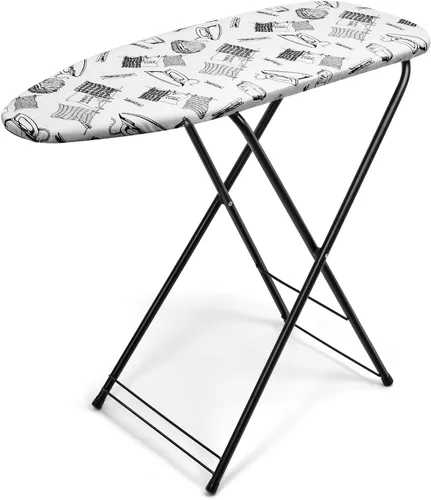 Miniatura 9 de Duwee Tabla de planchar pequeña de 13 x 35 pulgadas con cubierta resistente al calor, tabla de planchar compacta plegable, ligera, fácil de Negro