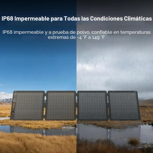 Miniatura 5 de Jackery SolarSaga - Panel solar de aire de 100 W, paneles bifaciales con eficiencia de conversión del 23%, impermeables IP65, cargador solar