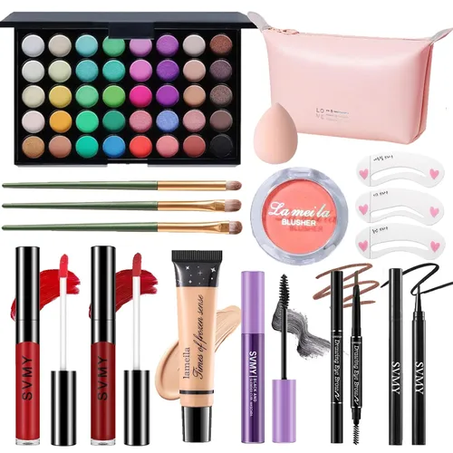Miniatura 8 de Set de maquillaje para mujeres, kit completo de maquillaje para principiantes y profesionales, juego de maquillaje de viaje para adolescentes