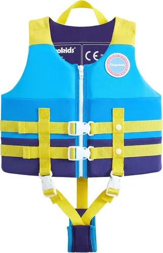 Gogokids Chaleco de natación para niños de 2-3-4-5-6-7-8-9 años, flotadores de piscina para niños de 30-50-70 libras, flotabilidad para niños y