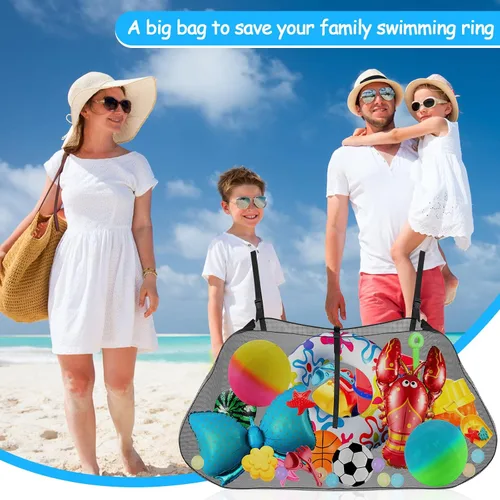 Miniatura 7 de Shappy Bolsa de almacenamiento para flotador de piscina, grande, ajustable, para colgar en la piscina, accesorios de playa, organizador de malla