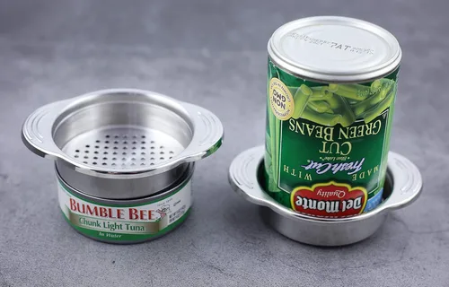 Miniatura 5 de Colador de latas, colador de atún, acero inoxidable 304 (18/8), apto para lavavajillas, colador de alimentos, colador de latas, fácil de limpiar