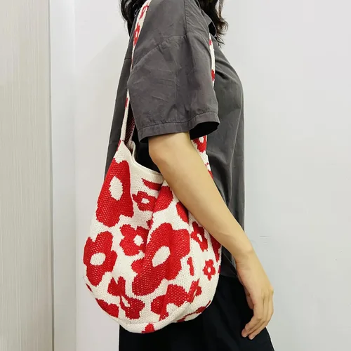 Miniatura 2 de Bolso cruzado de ganchillo con diseño de hadas Y2K para mujer, bolso de compras de moda, bolso de hombro de punto