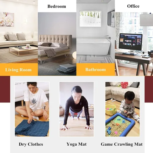 Miniatura 8 de Heated Floor Mat Electric Heating Pads, Instant Warmth Electric Heating Carpet Area Rugs, Heated Foot Warmer Electric Infrared Space Heater Floor