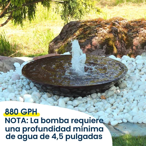 Miniatura 7 de NFESOLAR Bomba de agua sumergible de 880 GPH, bomba de fuente ultra silenciosa de 60 W con protección de combustión en seco de 9 pies de altura