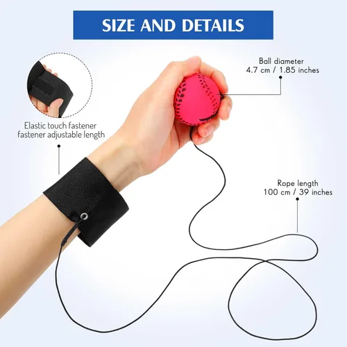 Miniatura 4 de Skylety Wrist Return Ball 1.85'' Rubber Sport Ball with Strap and String Rebound Bouncy Balls Basketball Baseball Soccer Tennis Wristband Toy for