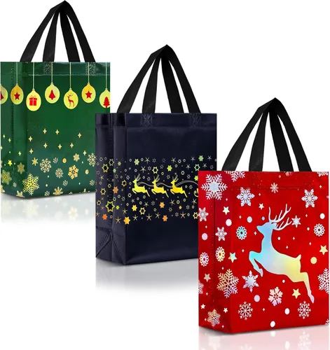 Miniatura 33 de Nush Nush Bolsas de regalo extragrandes de colores mixtos, juego de 12 bolsas de regalo extragrandes reutilizables de colores surtidos con asas