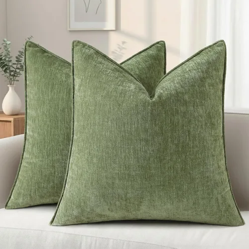 Miniatura 16 de decorUhome - Fundas de Cojín para Sofá 16x16 pulgadas Set de 2, Decorativas Suaves Euro Neutras de Felpilla con Diseño Elegante, Aqua Haze