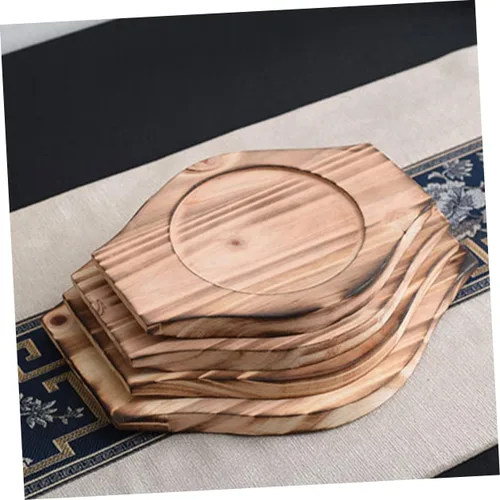 Miniatura 6 de Tapete de piedra para tartas, bandeja de bambú para servir y tazón, para mesa, base de cuenco coreano, base de madera, base de tazón de dolsot