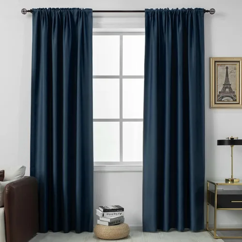 Miniatura 61 de DUALIFE Cortinas opacas de 45 pulgadas de largo, 2 paneles para ventanas pequeñas de dormitorio, aislamiento térmico, bolsillo para barra, cortinas