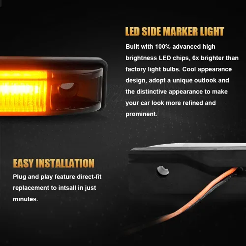 Miniatura 7 de D-Lumina Guardabarros Ensanchados Conjunto de Luz Marcadora Lateral Lente Ahumada Ámbar para Je-ep Wrangler TJ JK JL Guardabarros Ensanchados