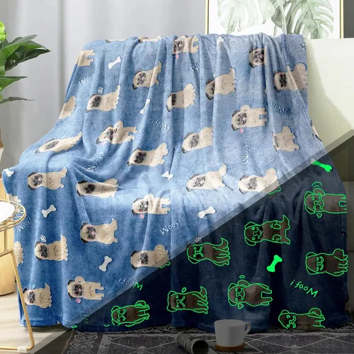 Miniatura 13 de Manta de Carlino de Amor, Manta de Cachorro Lindo Súper Suave, Manta de Peluche de Carlinos, Regalos para Amantes de los Perros, Mujeres y Adultos