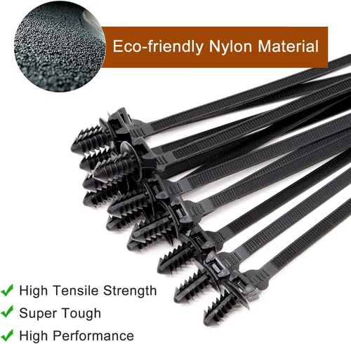 Miniatura 3 de Benliu - 30 bridas de nailon para cables de montaje a presión, 8.3 x 0.2 pulgadas, nailon resistente, surtido de autobloqueo para atar cables
