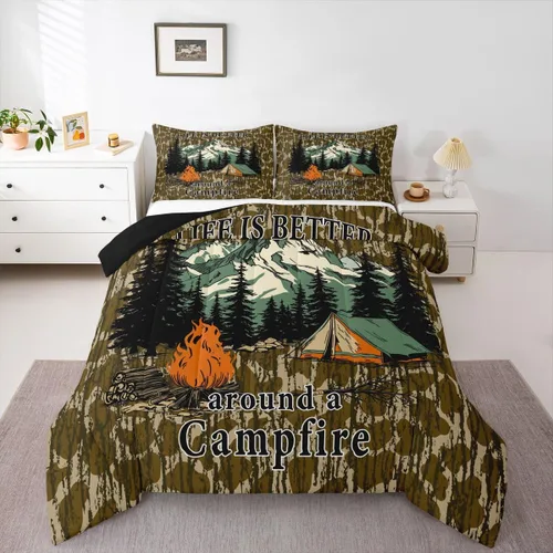 Miniatura 59 de Erosebridal Juego de edredón de pesca tamaño individual para hombres, juego de ropa de cama de peces de lubina para pescadores, niños de caza