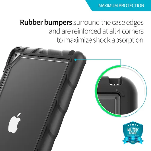 Miniatura 3 de Gumdrop DropTech - Funda transparente compatible con Apple iPad de 9ª 8ª 7ª generación (10.2 pulgadas) diseñada para estudiantes K-12