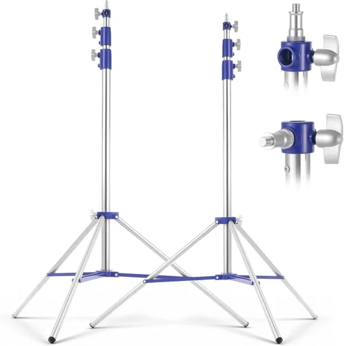 Soporte de luz para fotografía de 10.5 pies/126.0 in, paquete de 2 soportes de trípode de fotografía de alta resistencia con tornillo universal de