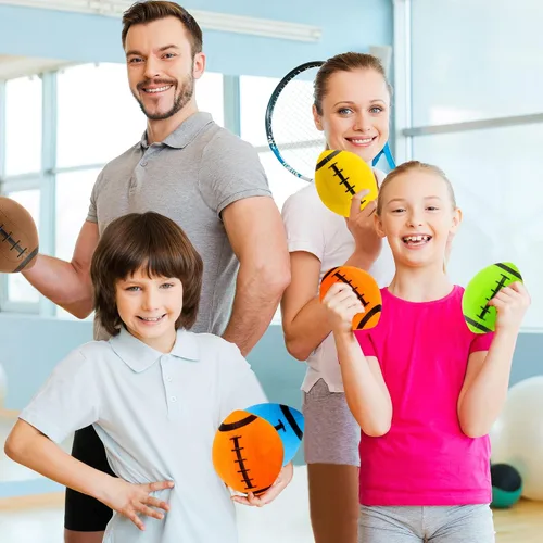 Miniatura 6 de Paquete de 12 mini fútbol inflable de 6.3 pulgadas, deportes, rugby, fútbol, piscina, playa, juguetes con bomba para juegos deportivos en interiores