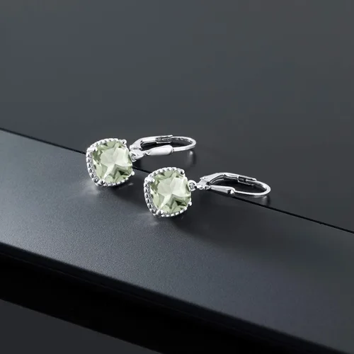 Miniatura 5 de Gem Stone King Aretes colgantes de plata de ley 925 de 0.315 pulgadas para mujer