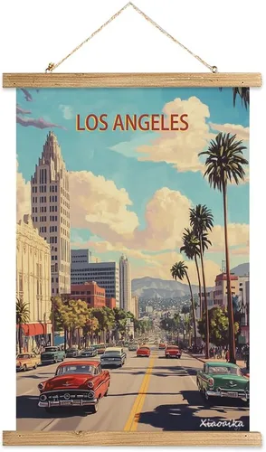 Miniatura 24 de Buenos Aires Argentina - Póster artístico de pared, impresión vintage de viaje con monumento a Obelisco, rollo colgante de lienzo de lino con marco