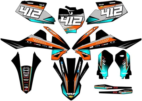 Miniatura 6 de Kit de base gráfica SX 65 Surge Black Senge 2019-2023 compatible con KTM