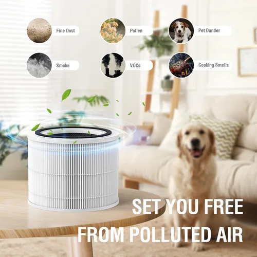 Miniatura 5 de Paquete de 4 filtros de repuesto 240 compatibles con purificador de aire Puro 240, filtro purificador de aire 3 en 1 con filtros de carbón activado