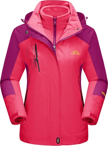 Miniatura 12 de MAGCOMSEN - Abrigos de invierno 3 en 1 para mujer, chaqueta de esquí impermeable, cortavientos, con forro polar, parka