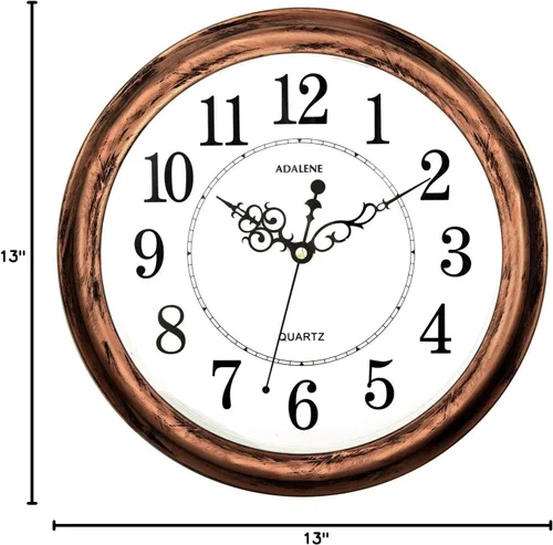 Miniatura 4 de Adalene reloj de pared decorativo de 13 pulgadas silencioso, a batería, de cuarzo análogo, para sala de estar, cocina, habitación