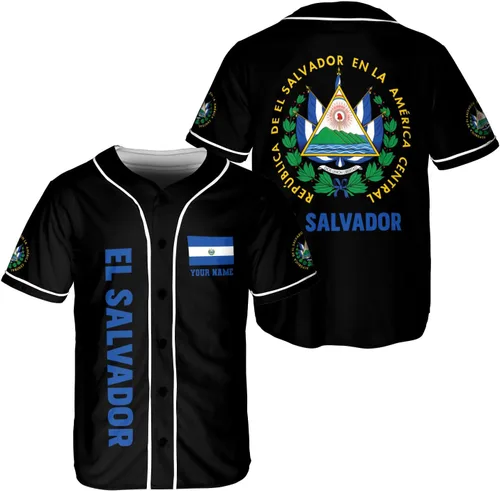 Parvii Camiseta de béisbol personalizada de El Salvador Orgulloso, camiseta de El Salvador, camiseta de El Salvador, Jersey de El Salvador para