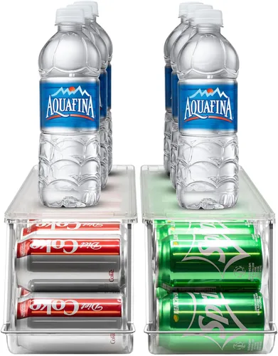 Miniatura 7 de Sorbus Organizador de latas de soda para refrigerador, dispensador de latas apilable con tapa para refrigerador, despensa, congelador, capacidad
