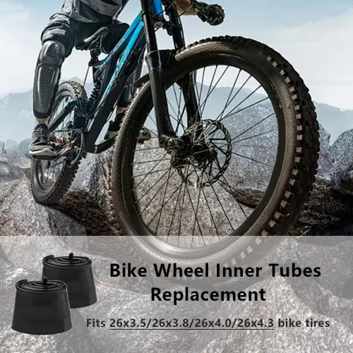 Miniatura 8 de Tubo de bicicleta de 26 x 4.0 pulgadas con válvula Schrader AV35mm, tubos interiores de bicicleta eléctrica de goma butílica premium, paquete de 2