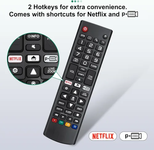 Miniatura 5 de 【Paquete de 2】 para reemplazo de control remoto LG Smart TV, universal para todos los televisores inteligentes LG