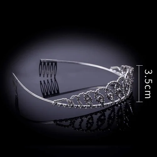 Miniatura 3 de Bseash - Diadema de tiara de cristal plateado, corona elegante de princesa con peines para mujeres y niñas, novia, boda, graduación, fiesta