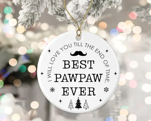 Miniatura 2 de Best Pawpaw Ever Ornament, Pawpaw Christmas Ornament, Ornament for Pawpaw, Christmas Ornament Gift from Daughter, Son Printed on One Side