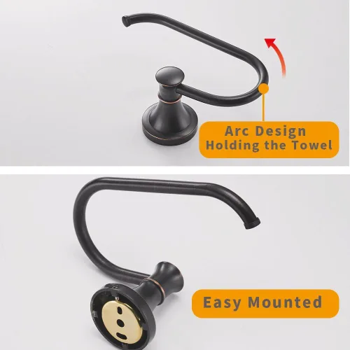 Miniatura 6 de BESy Soporte de papel higiénico de bronce aceitado con aceite, accesorios de baño de bronce aceitado, colgador de papel higiénico, montado