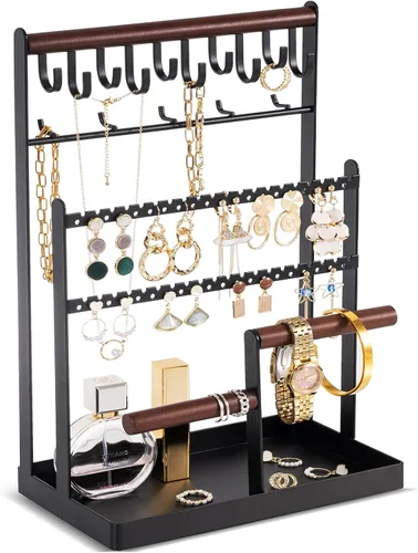 ProCase Organizador de Joyas Soporte Organizador de Collares Soporte para Aretes, Soporte de Joyería de 6 Niveles Soporte para Collares con 15