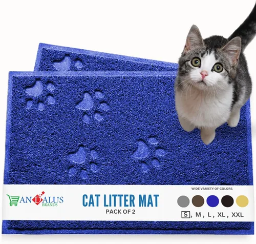 Miniatura 20 de Andalus Tapete Pequeño para Arena de Gatos, Paquete de 1 - Impermeable, Antideslizante y Fácil de Limpiar, Tapete para Caja de Arena de Gatos