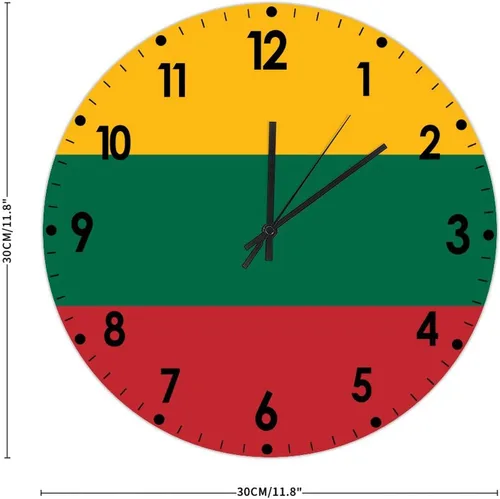 Miniatura 395 de Cheyan Reloj de pared con bandera de Canadá de 12 pulgadas, silencioso, sin tictac, de PVC, funciona con pilas, reloj redondo decorativo, regalo