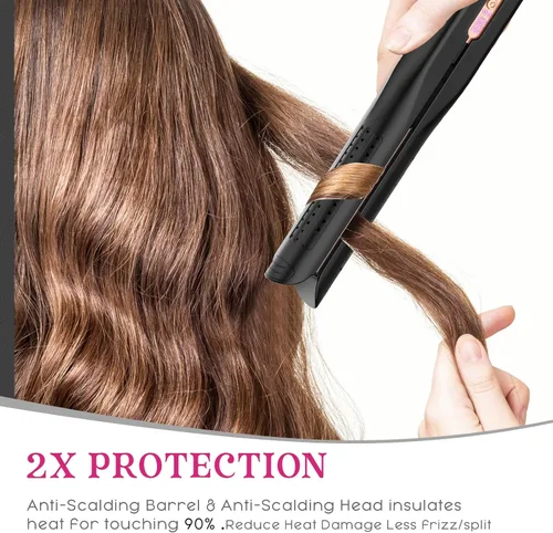 Miniatura 8 de SKIMI Airflow Styler 2.0 - Plancha plana de titanio y rizadora, 96 rejillas de ventilación de aire frío para un estilo de duración de 48 horas