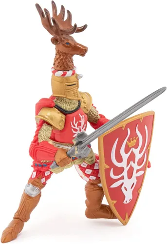 Miniatura 3 de Papo Figura de la era medieval, caballero ciervo rojo