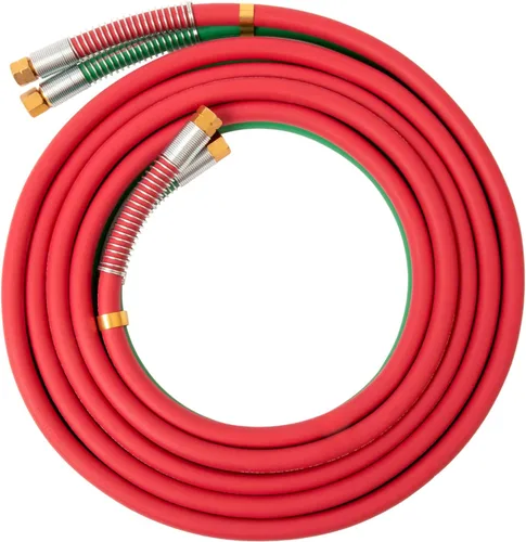 SPARC Manguera de antorcha de corte de 3/16" Grado T - Manguera de oxi acetileno para gas de soldadura - Accesorios tipo B + Juego de alivio de