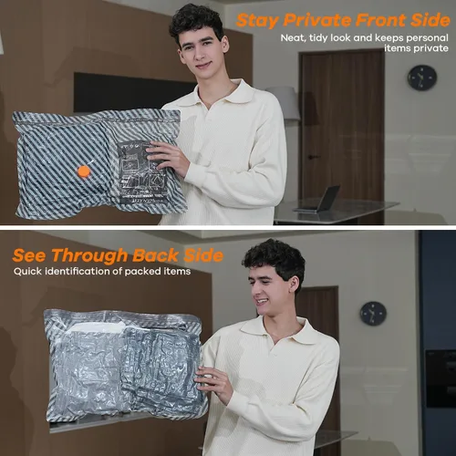 Miniatura 6 de WANALIT Bolsas de almacenamiento al vacío de viaje con bomba eléctrica recargable, bolsas de compresión de ahorro de espacio, bolsa de sellado al