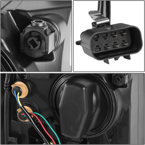 Miniatura 5 de DNA MOTORING HL-OH-CSIL14-BK-AM Faros delanteros negros y ámbar compatibles con Silverado 1500 2014-2015