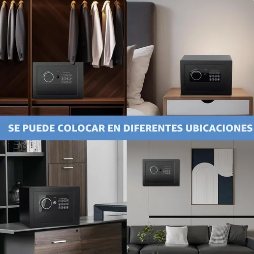 Miniatura 7 de Caja fuerte digital electrónica para dinero, caja de seguridad de acero con teclado, para oficina, hotel, negocios, joyería, pistola, caja fuerte