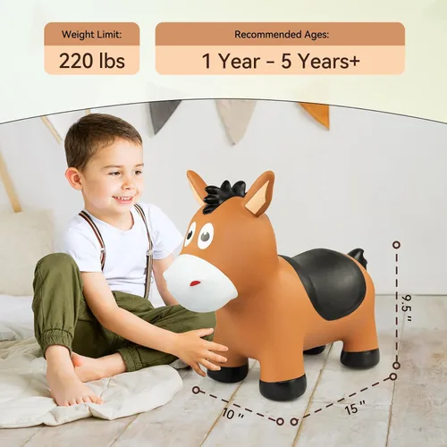 Miniatura 4 de VangeBow Caballo Saltarín para Niños de 1 a 3 años, Juguetes Inflables de Animales Saltarines para Niñas y Niños de 1, 2, 3, 4, 5 años, Juguetes